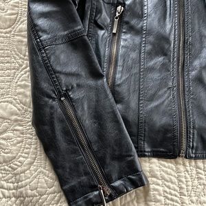 So black leather Moto jacket.